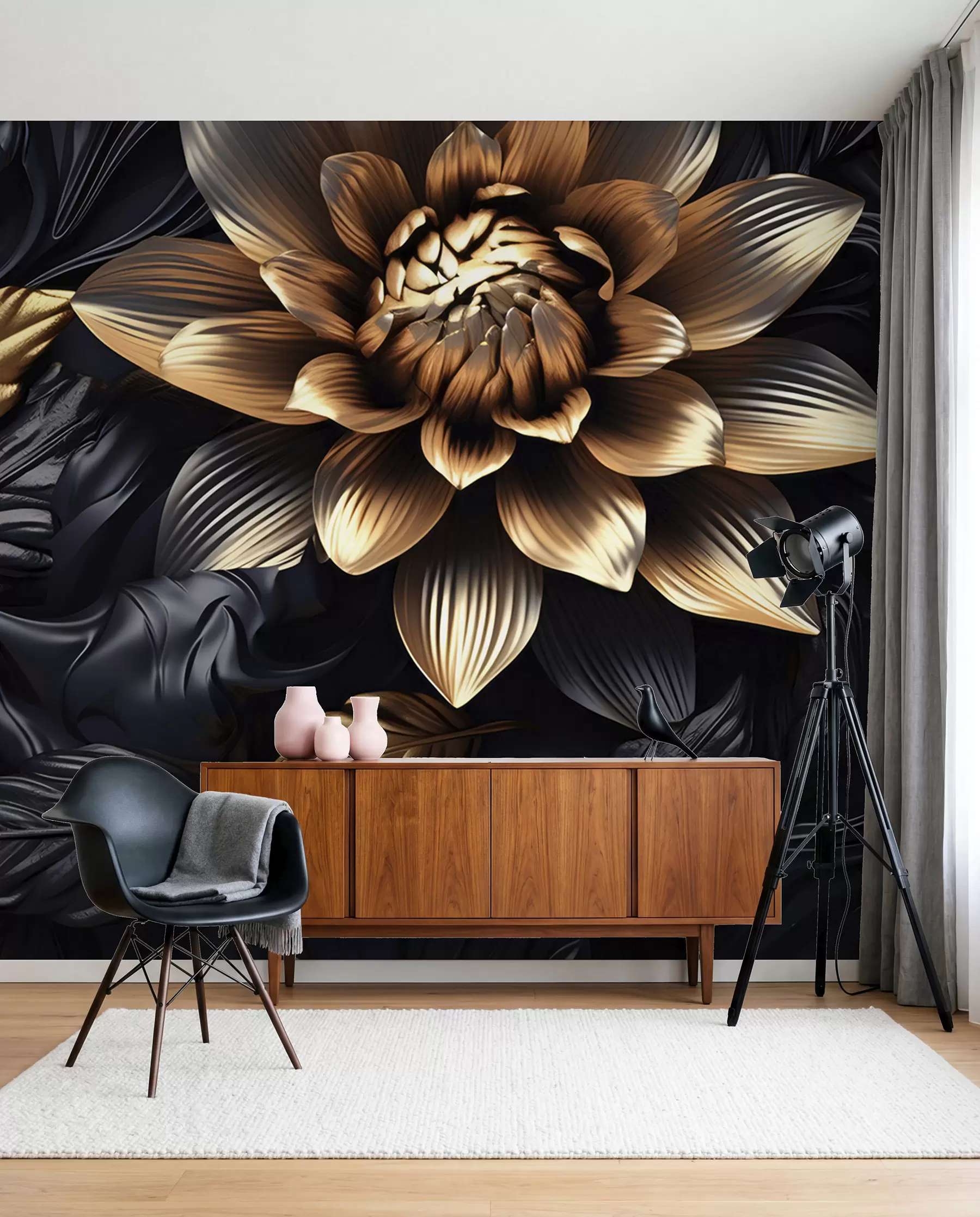 wall murals Bronzani cvijet u95244
