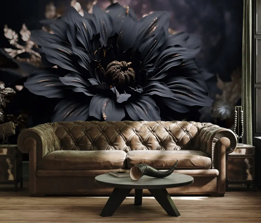 wall murals Црни цвет са запрашивањем u95247