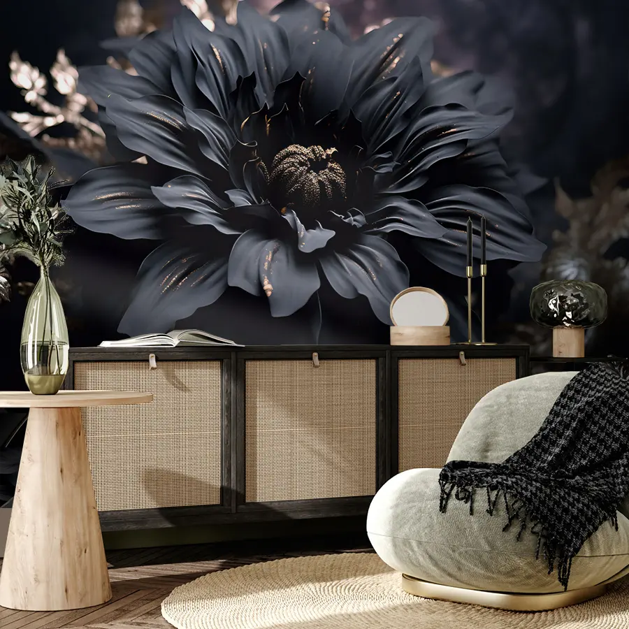 wall murals Црни цвет са запрашивањем u95247