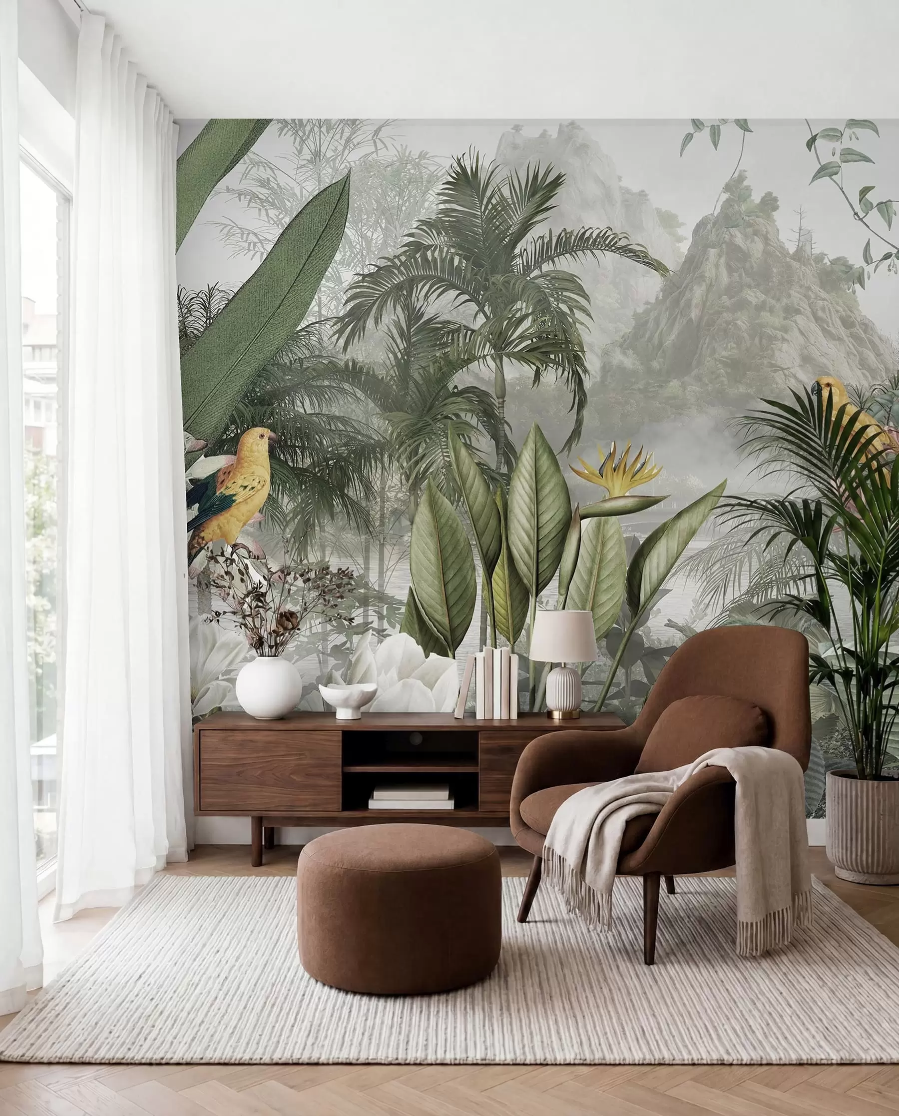 wall murals Tapiserija tropskog lišća u95396