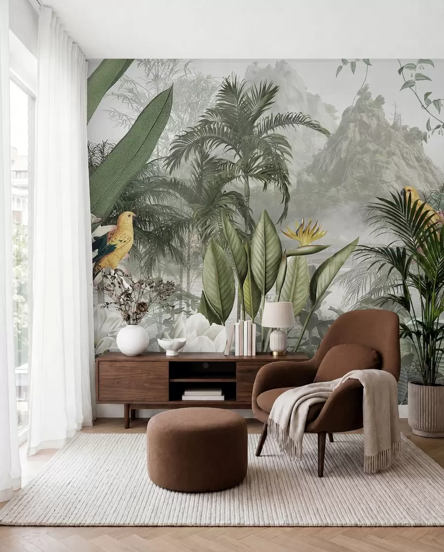 wall murals Tapiserija tropskog lišća u95396
