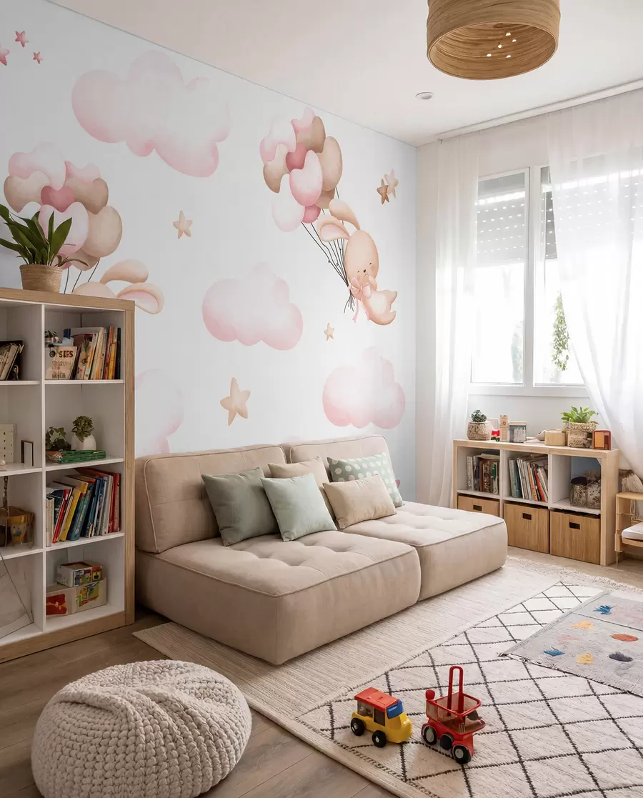 wall murals Zečići na putu balonom u95399