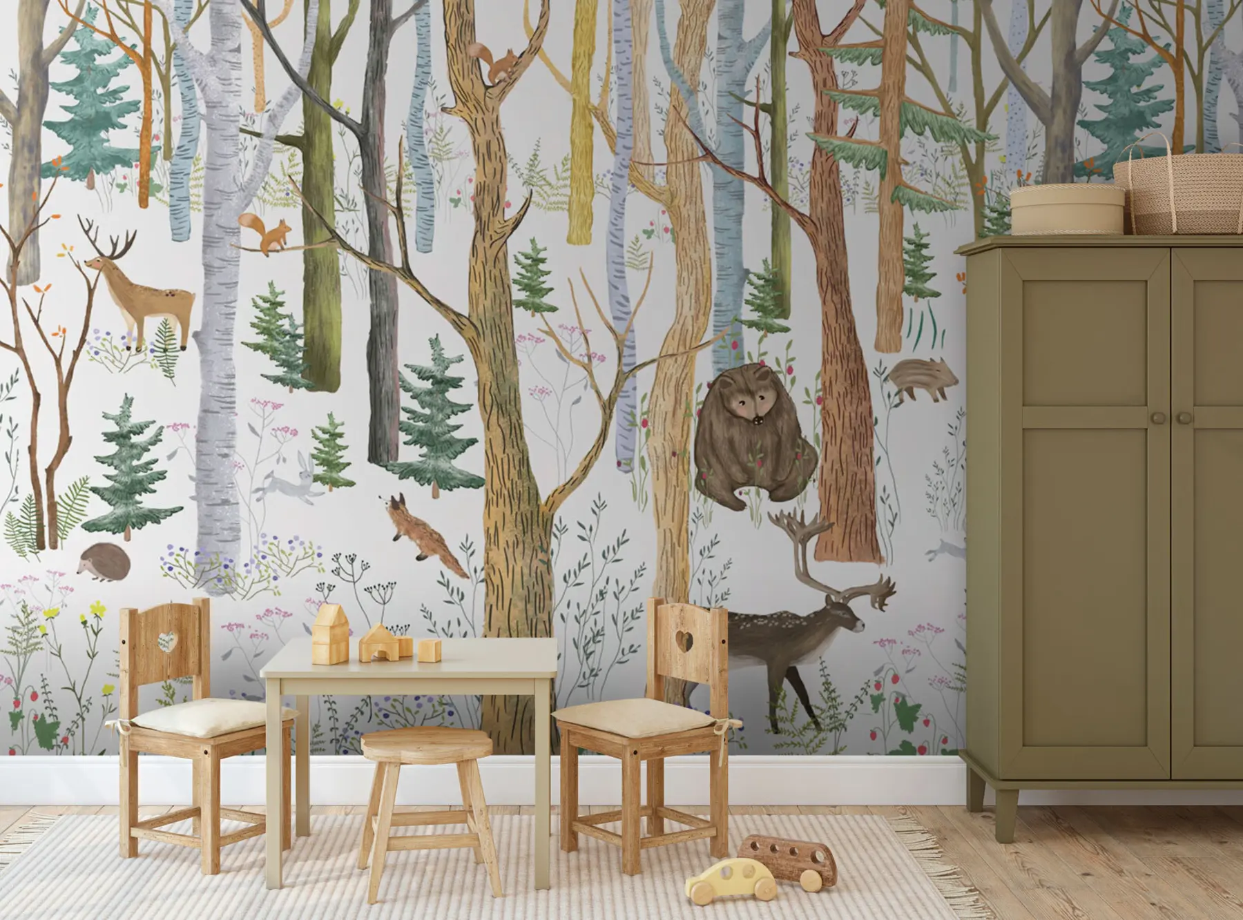 wall murals Бајковита шума са животињама u95021