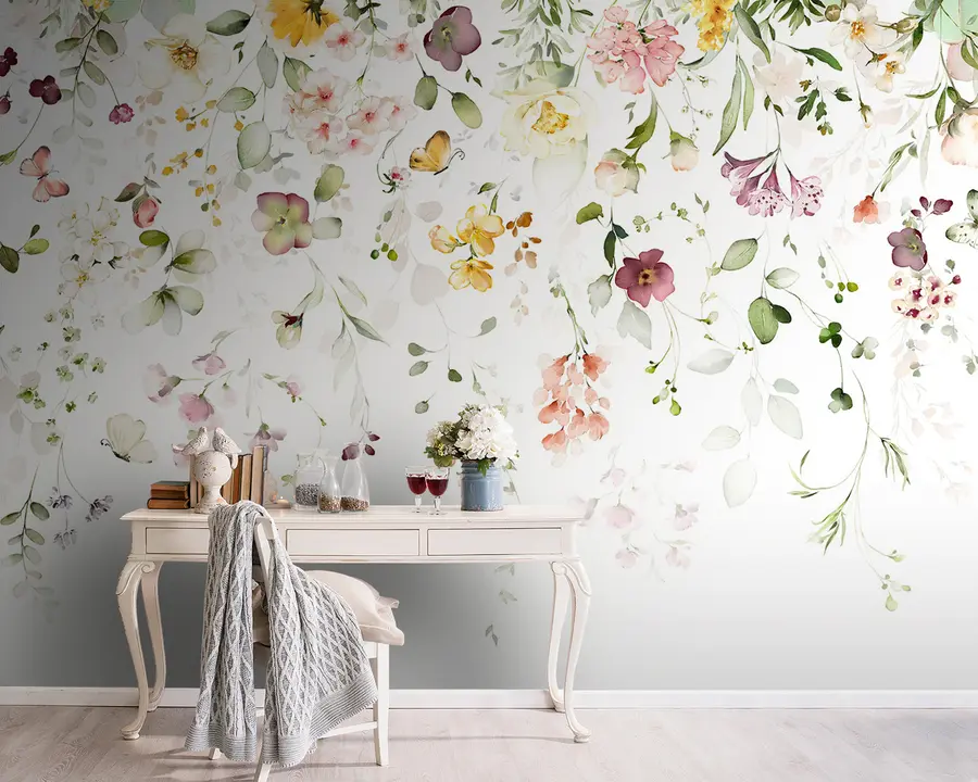 wall murals Водоводно-композиције са баштенским цвећем u95507
