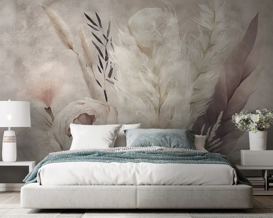 wall murals Састав перја и цвећа u95403