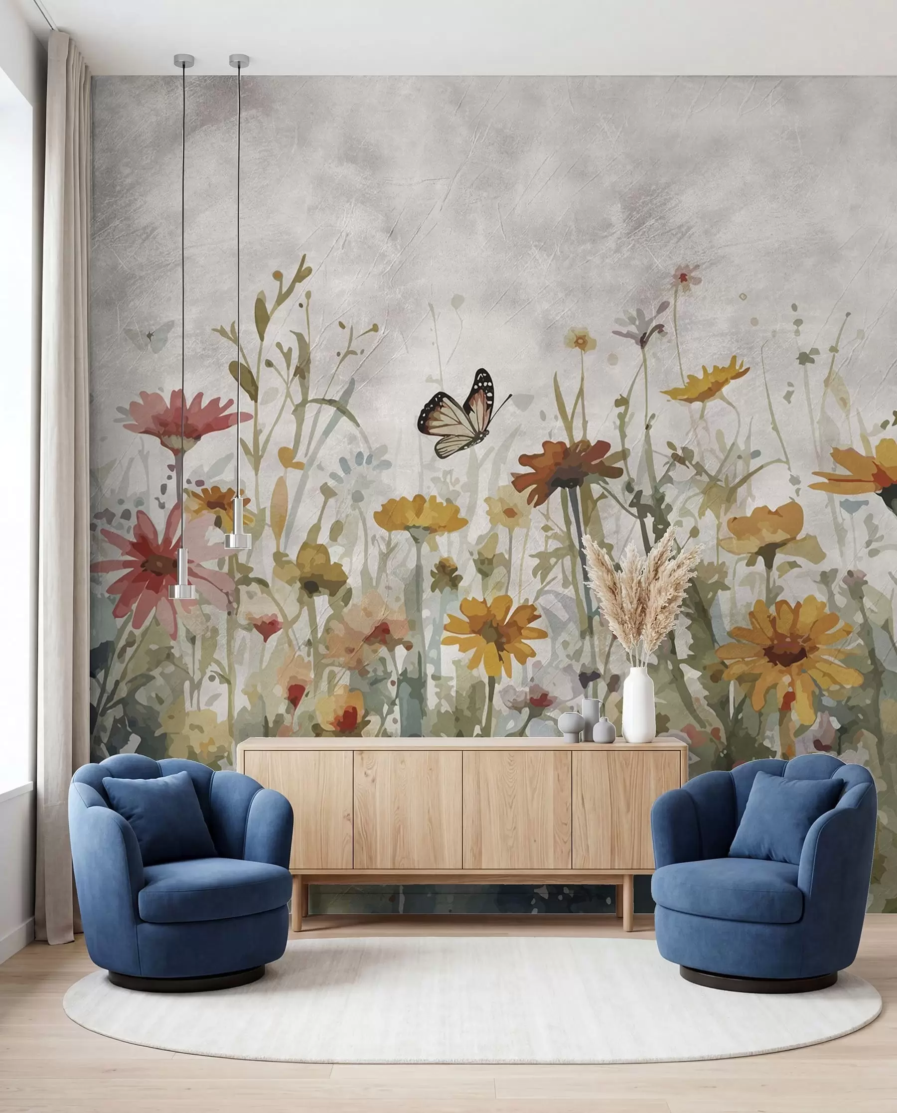 wall murals Leptiri među cvijećem u95406