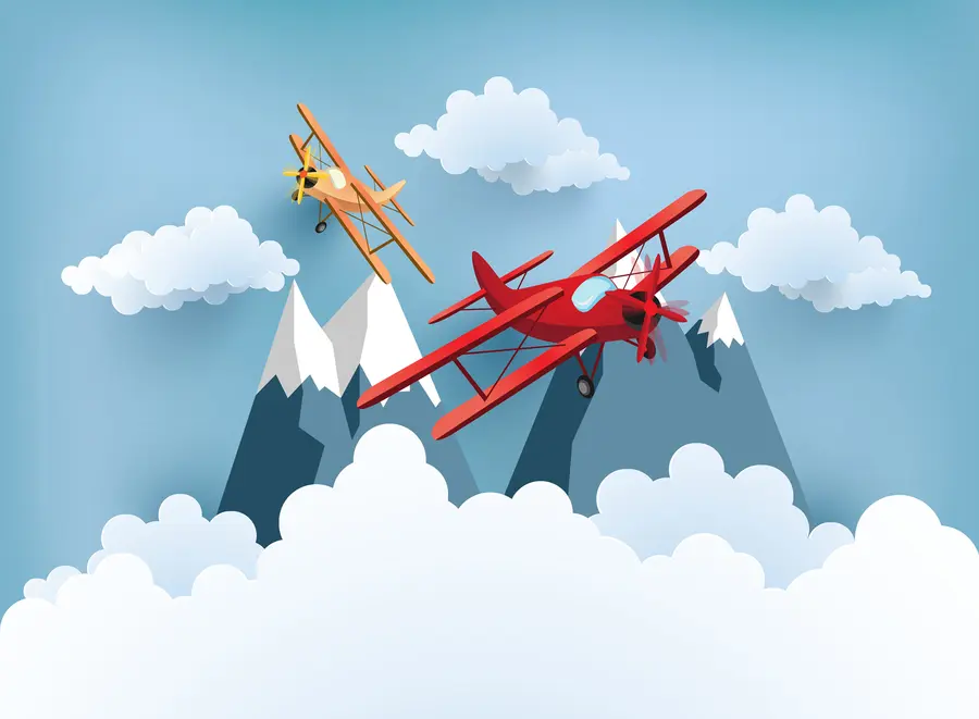 wall murals Авиони, облаци и планине u94843