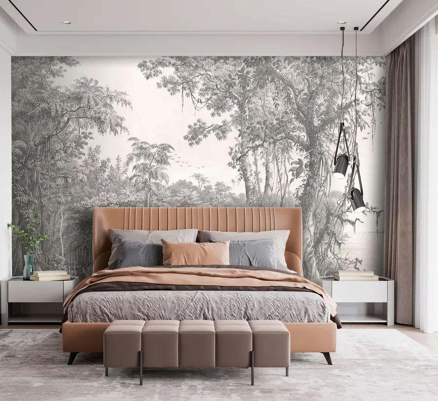 wall murals Шумски пејзаж са винтаге стилом u95795