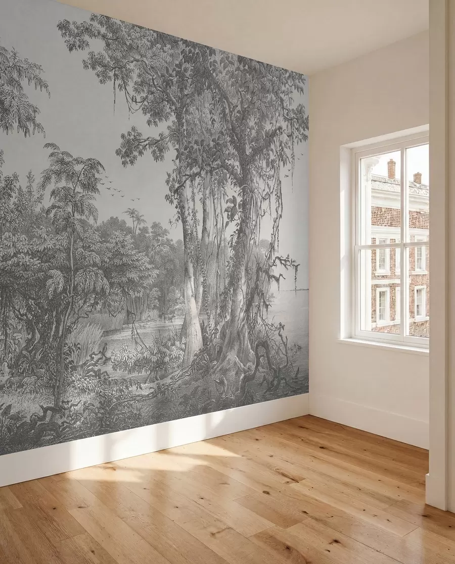 wall murals Шумски пејзаж са винтаге стилом u95795