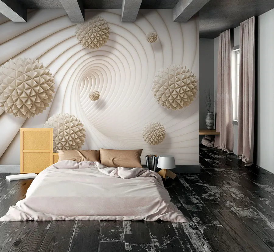 wall murals 3Д графичке куглице у тунелу u95440