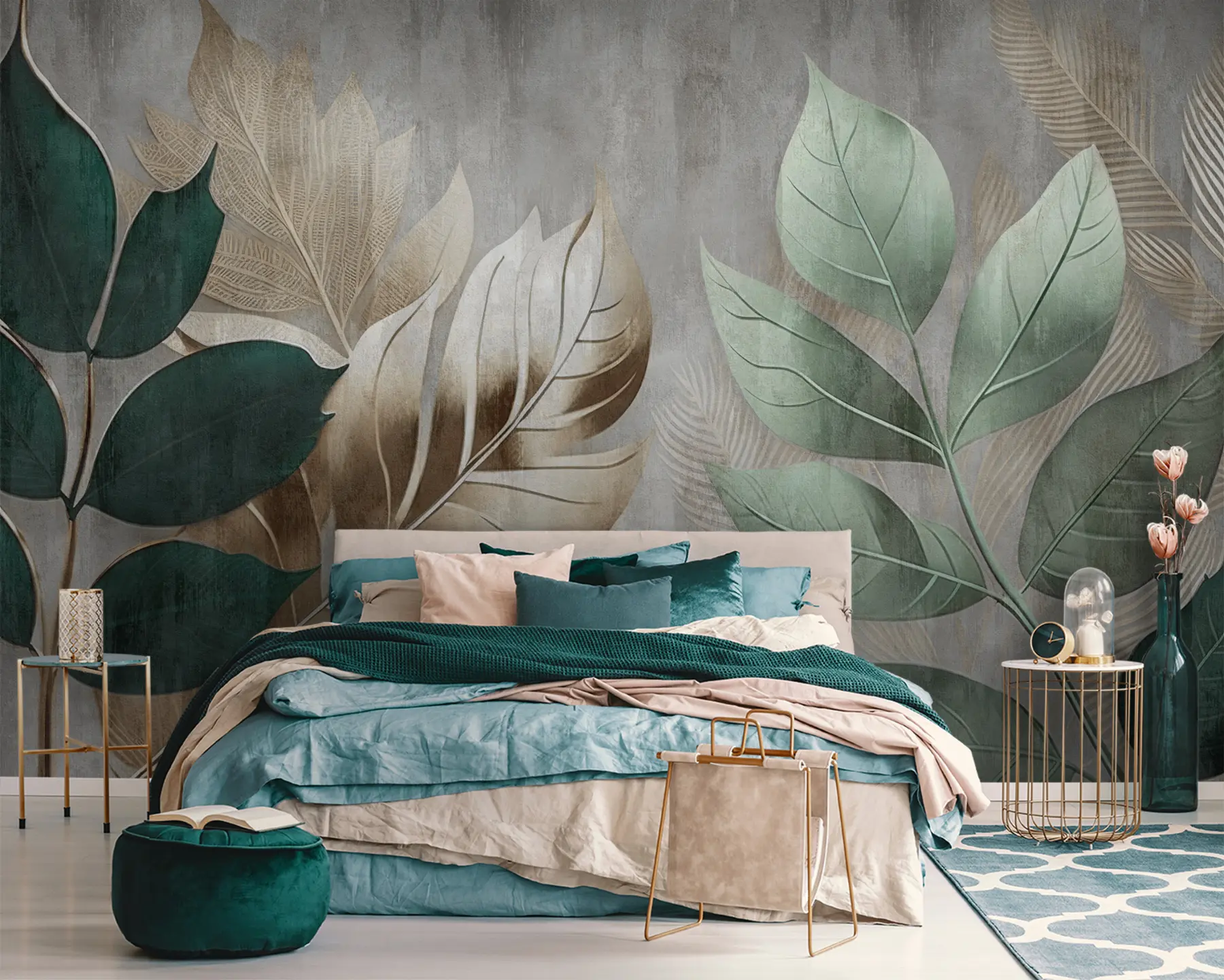 wall murals Лишће на текстурираној позадини u94827