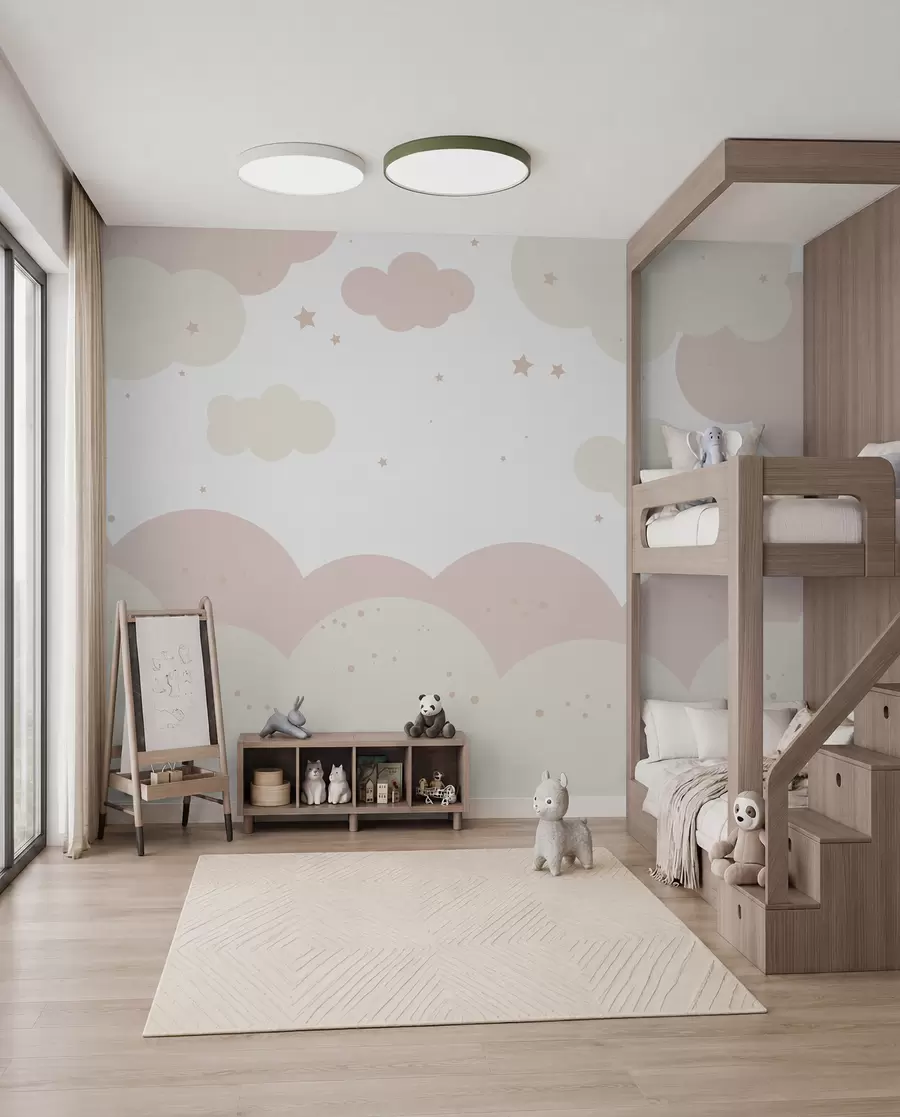 wall murals Облаци и звезде у пастелним бојама u95398