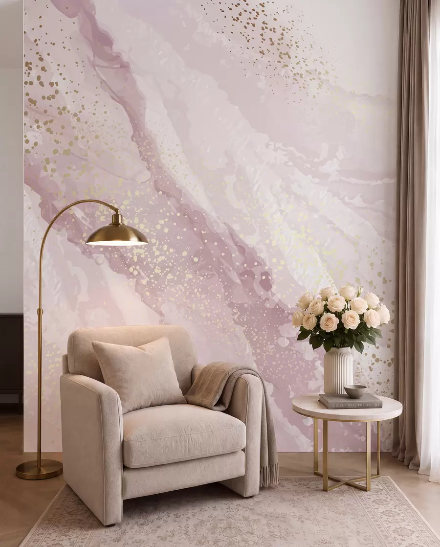 wall murals Veo ružičastog kvarca u95846