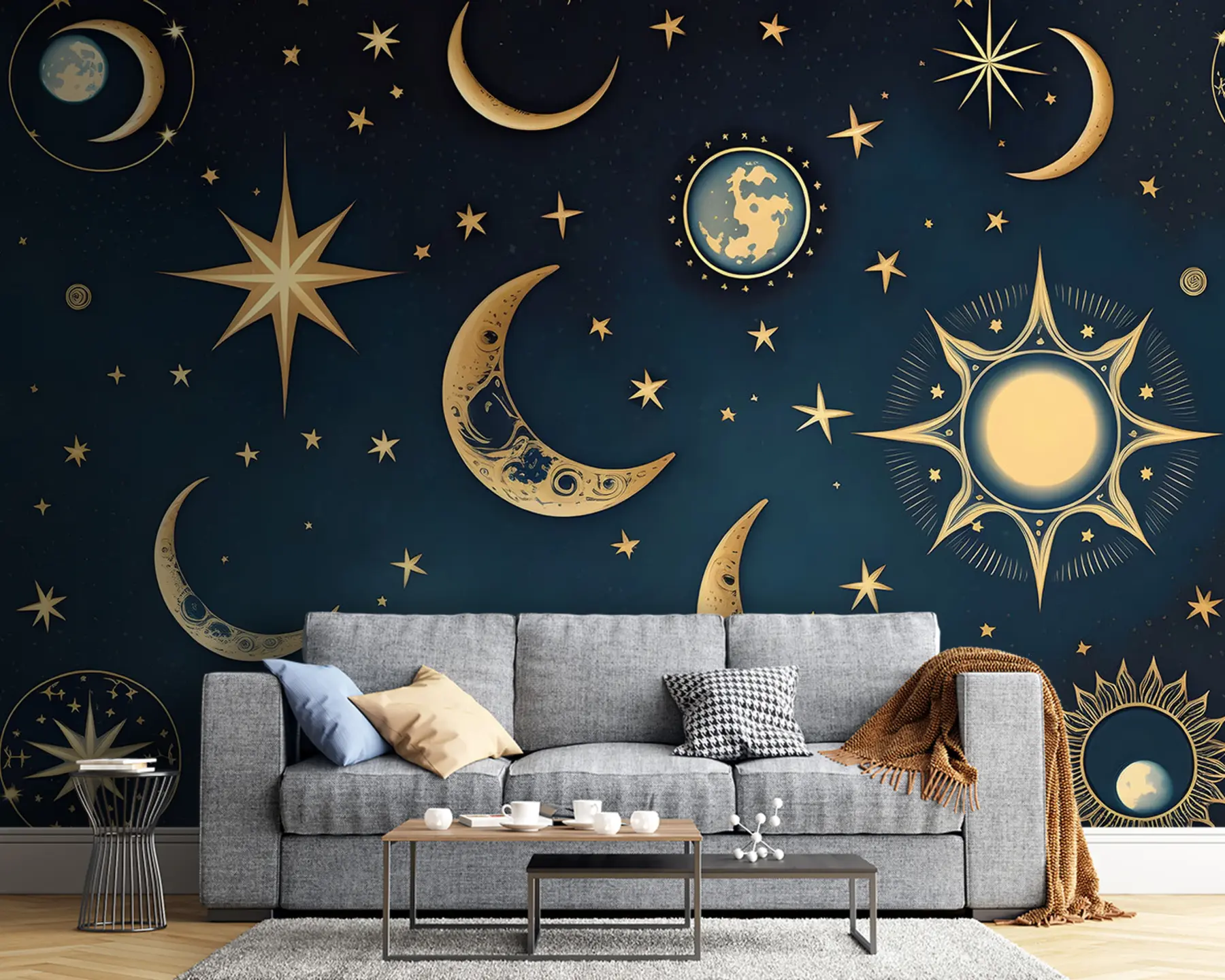 wall murals Звездано небо и месец u95630