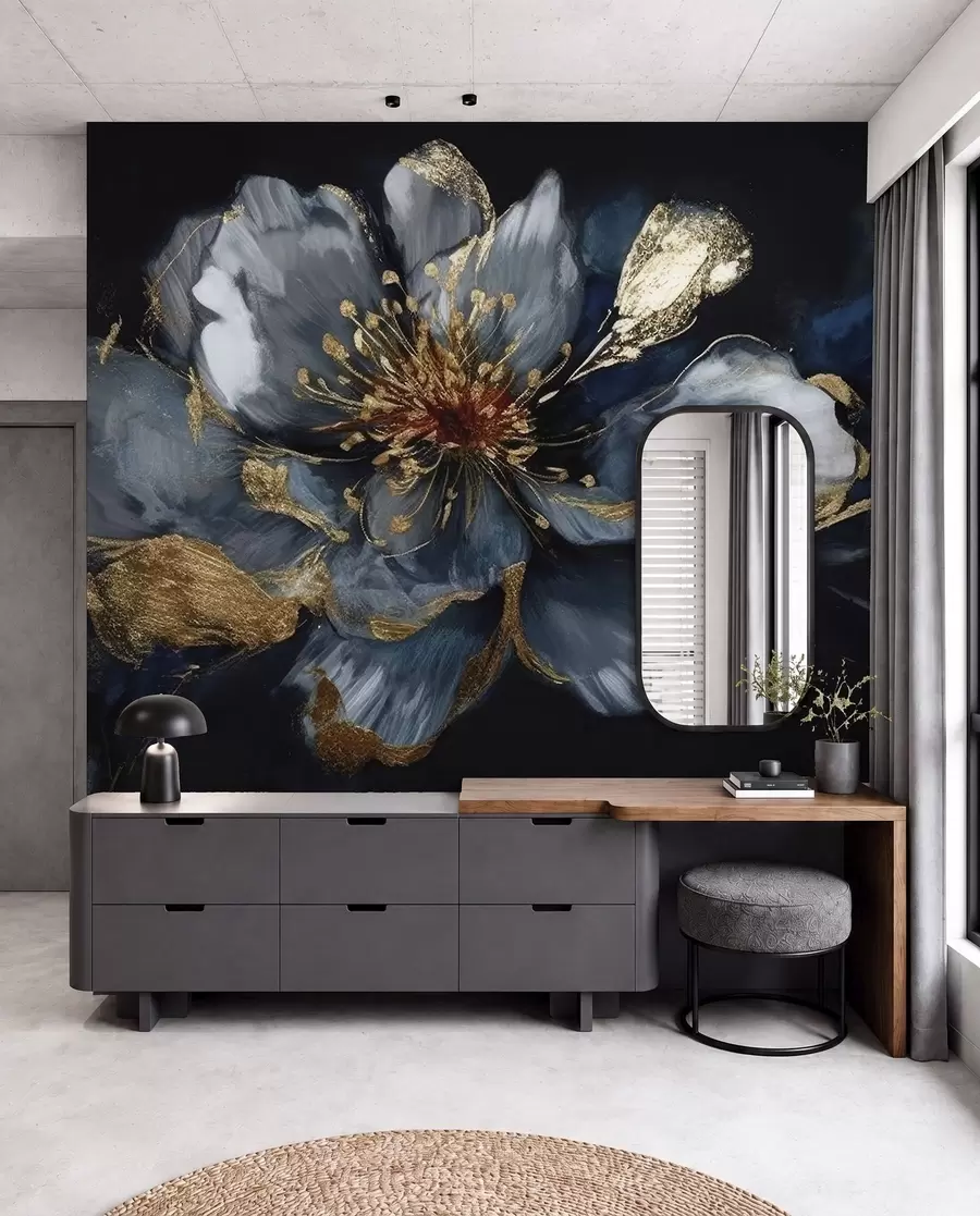 wall murals Велики плави цвет са венама u95657