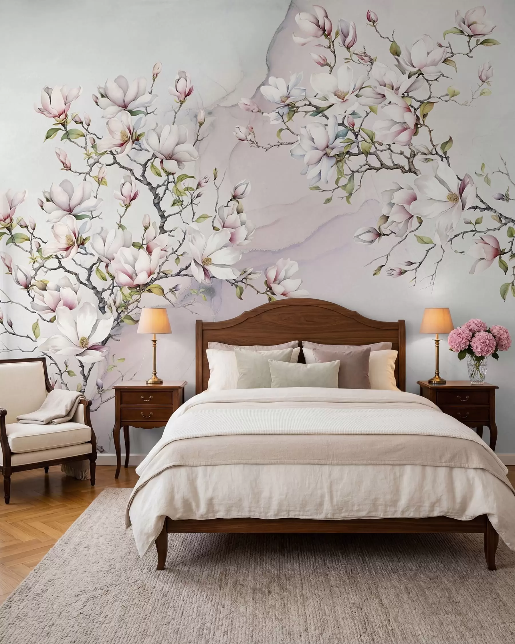 wall murals Magnolija na mermeru u96114