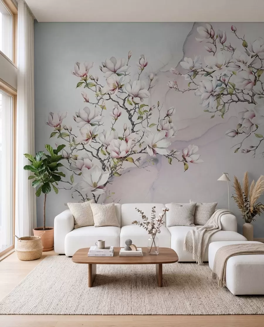 wall murals Magnolija na mermeru u96114