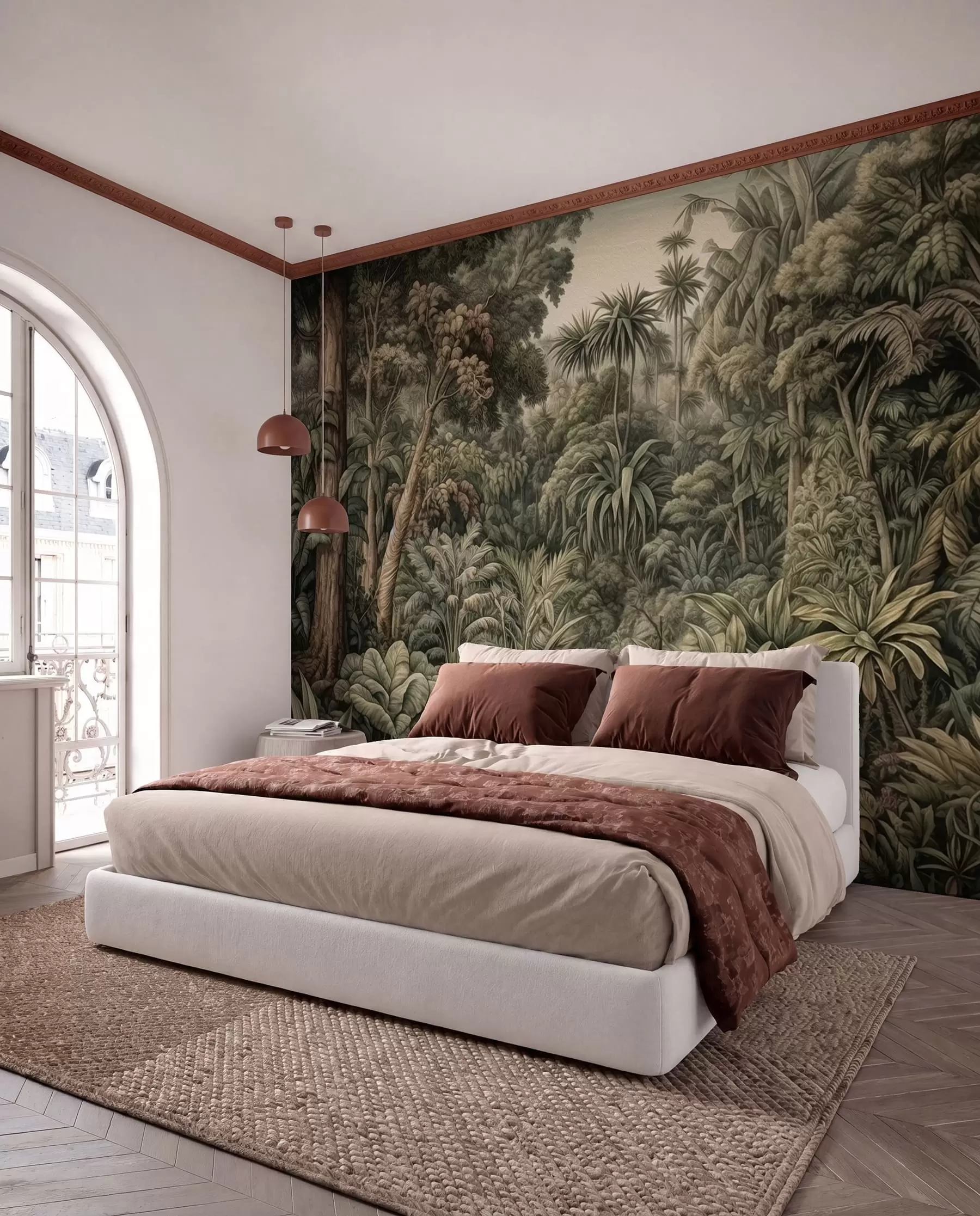 wall murals Gusta džungla u maslinastoj u96093