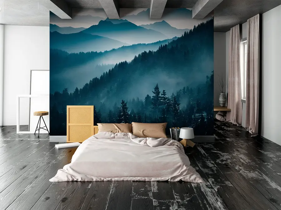 wall murals Планински пејзаж Блуе Ворлд u96041