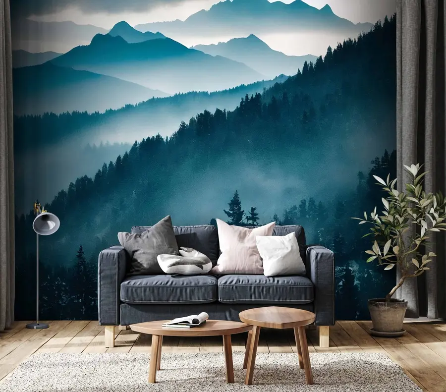 wall murals Планински пејзаж Блуе Ворлд u96041