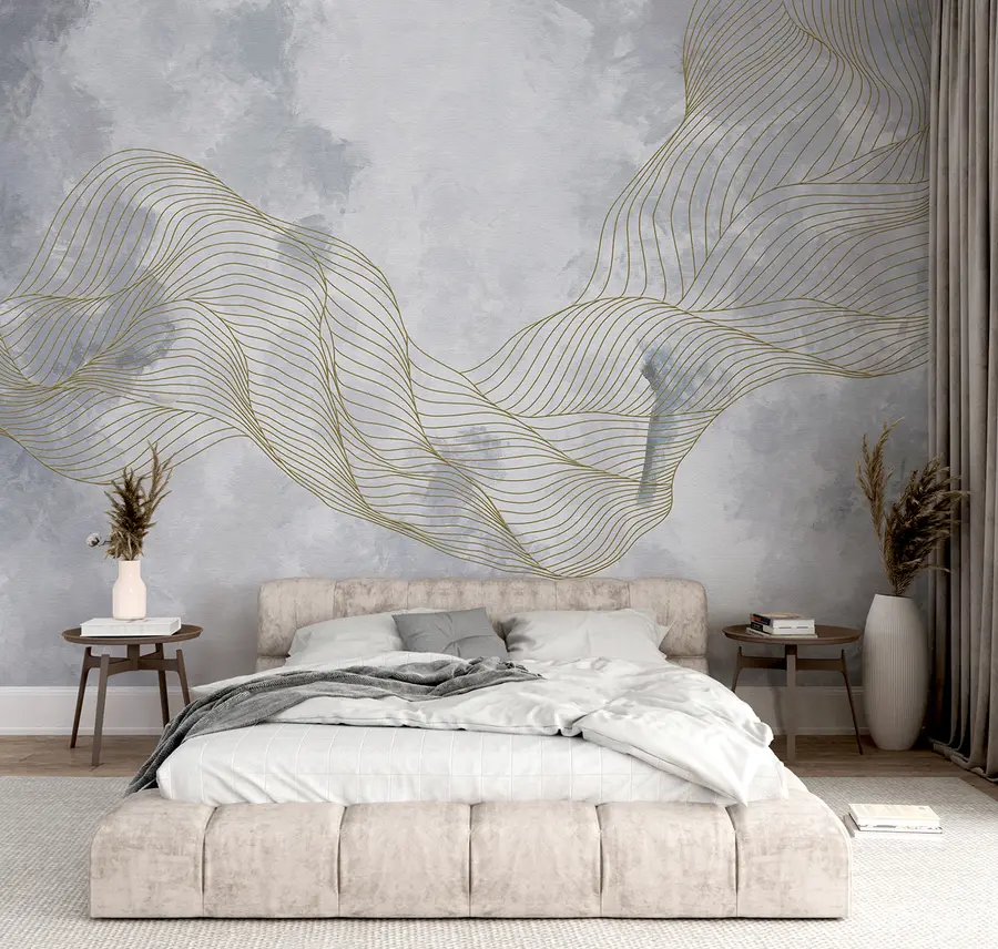 wall murals Геометријска хармонија на текстурираној зидној позадини u96329