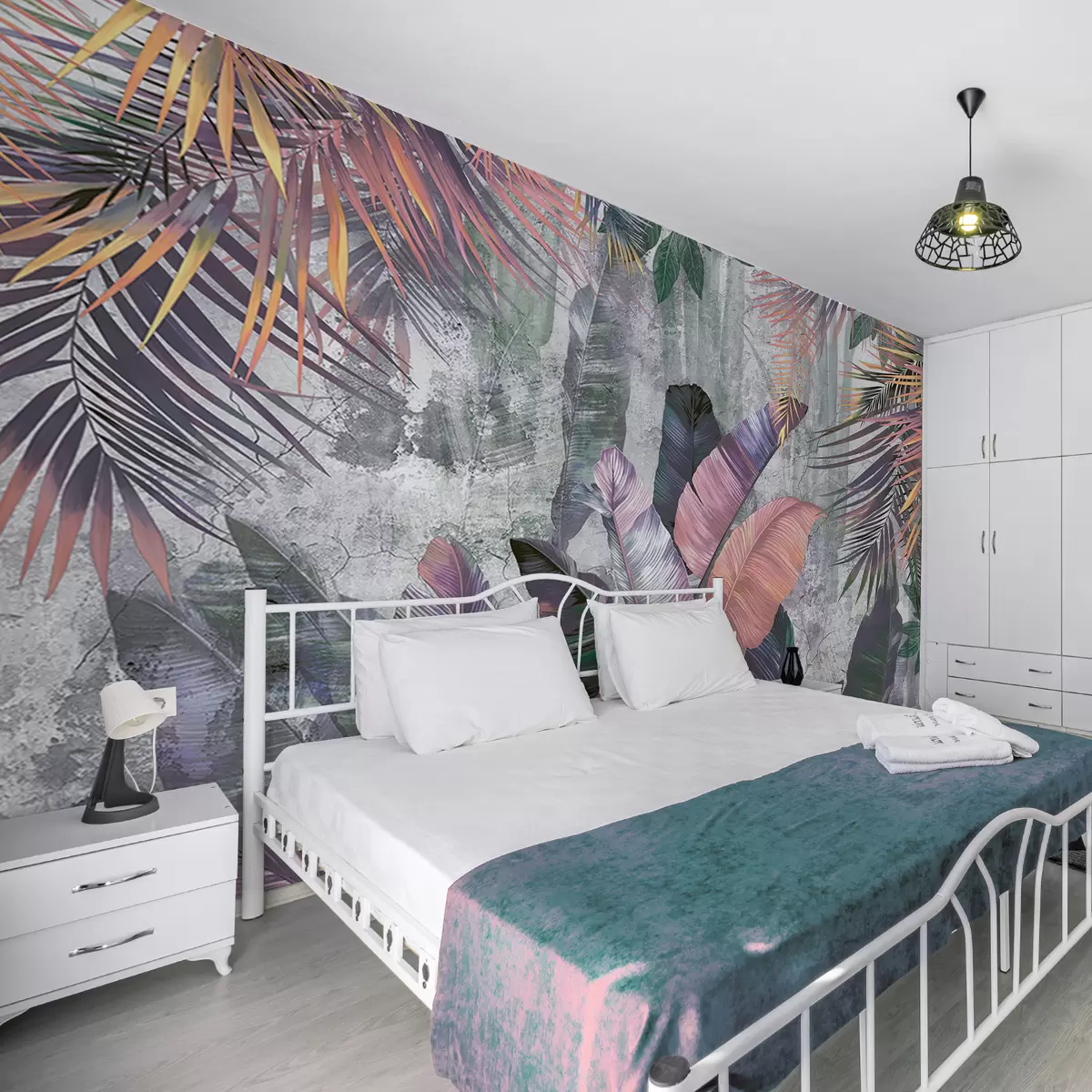 wall murals Шарени велики тропски листови u96338