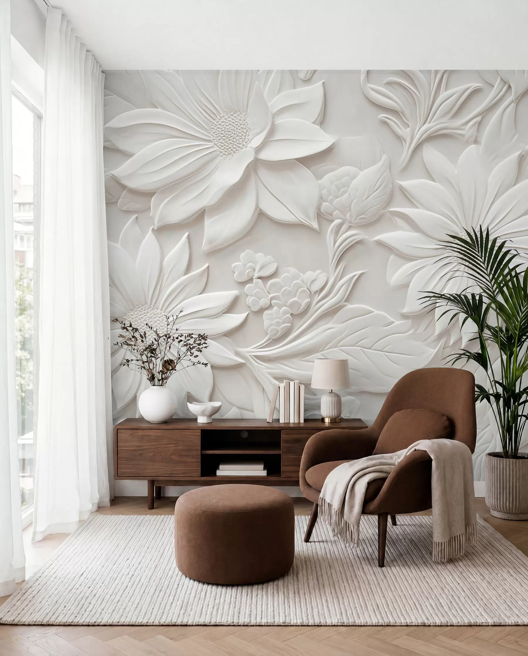 wall murals Cvjetni reljef u96695
