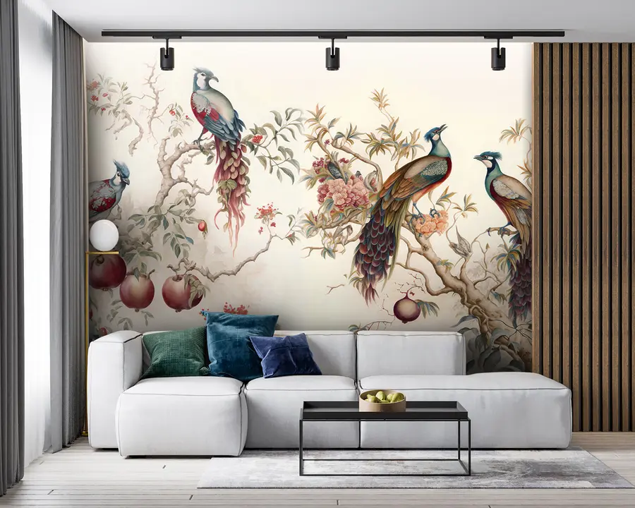 wall murals Птице на гранама шипке u95667