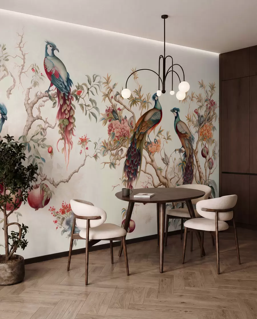 wall murals Птице на гранама шипке u95667