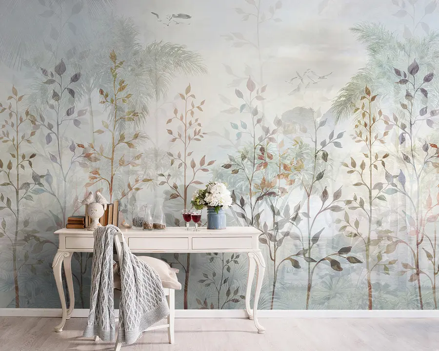 wall murals Пејзаж са биљкама и дрвећем u96446