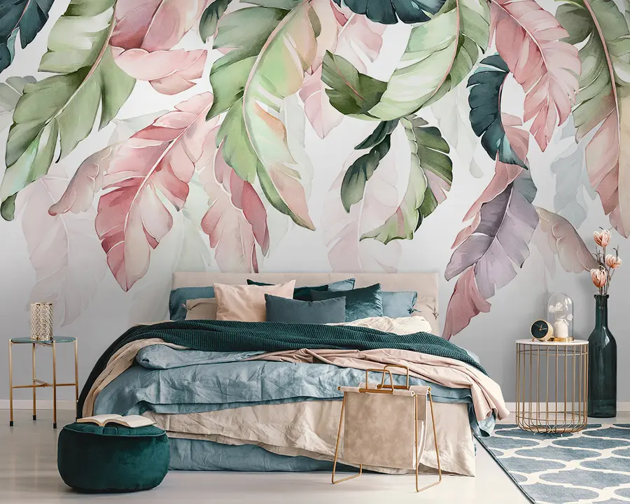 wall murals Воденолор банана лишће u96557