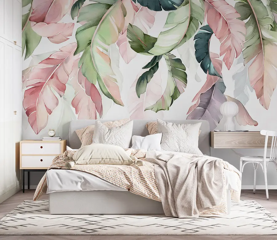 wall murals Воденолор банана лишће u96557