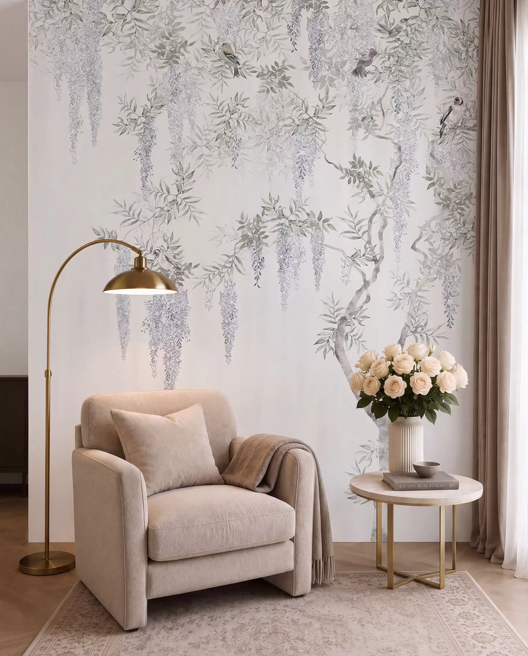 wall murals Zavjesa glicinije u96928