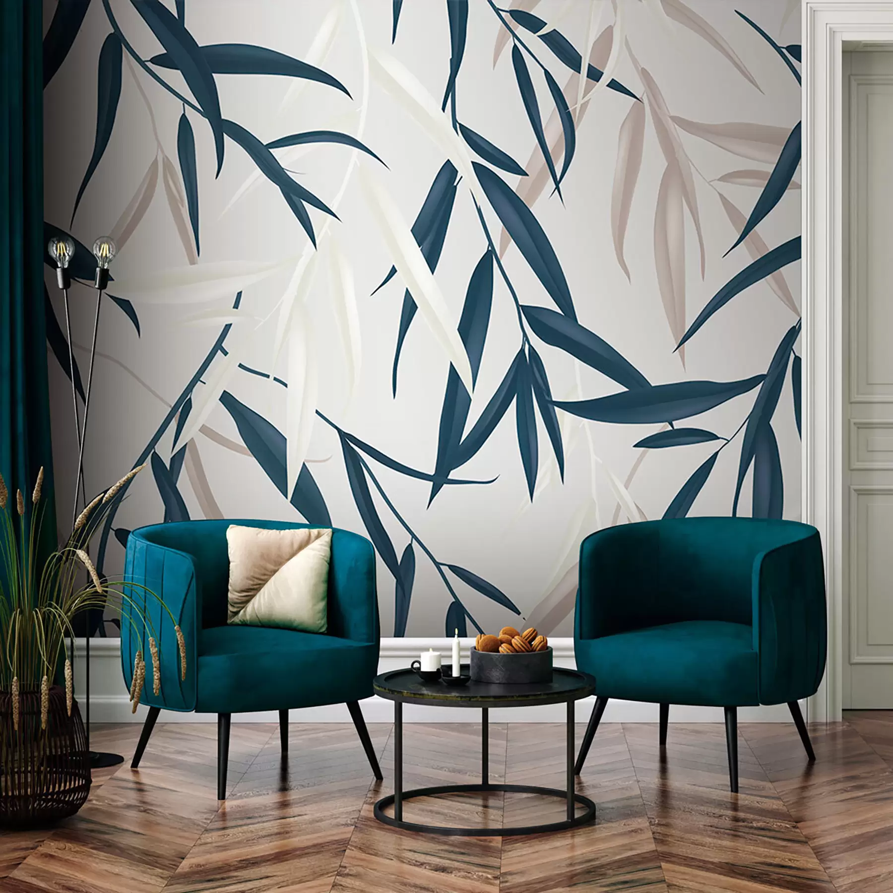 wall murals Vitki listovi u tušu u97022