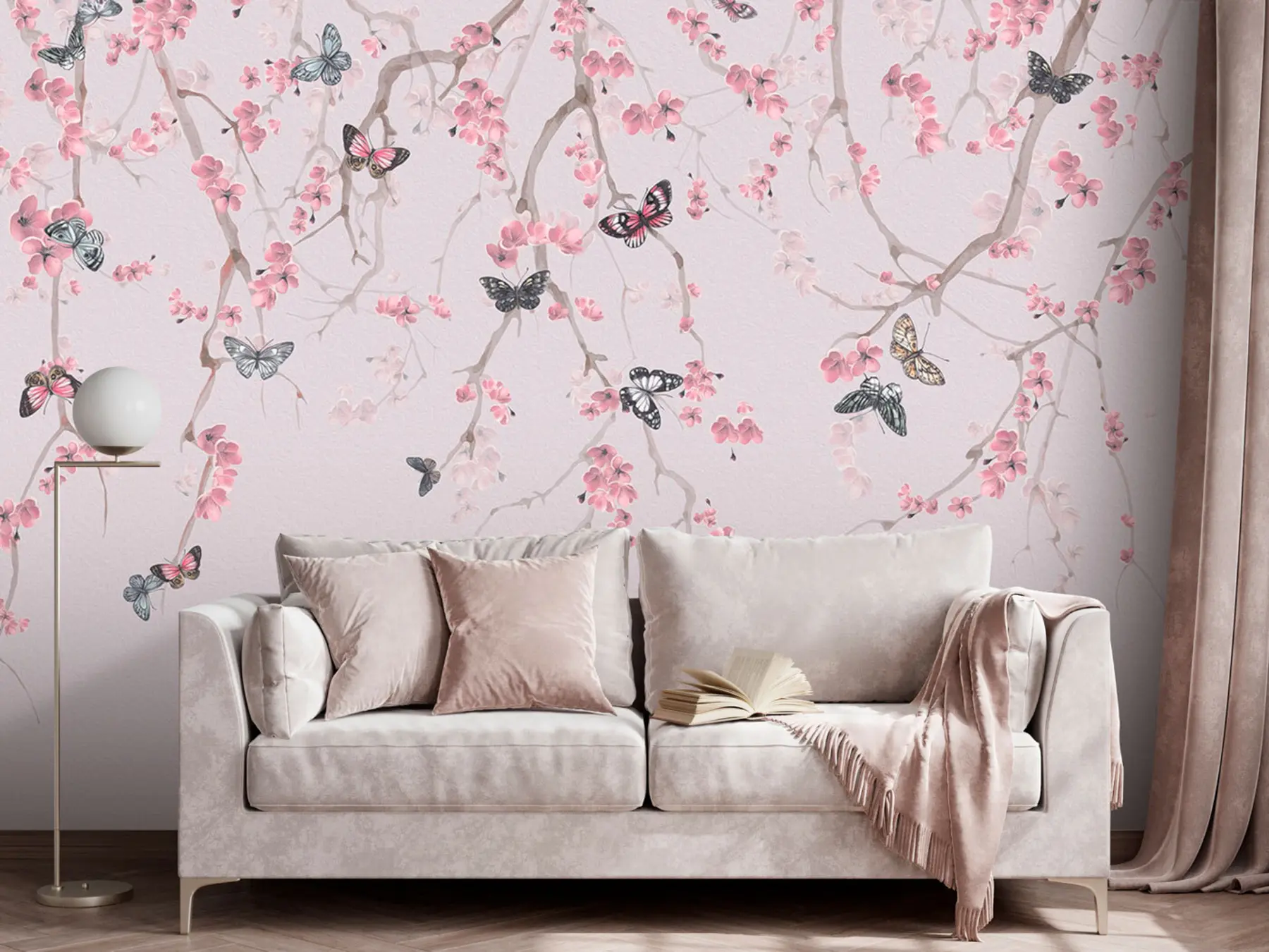 wall murals Квити сакури и снежне олује u97056