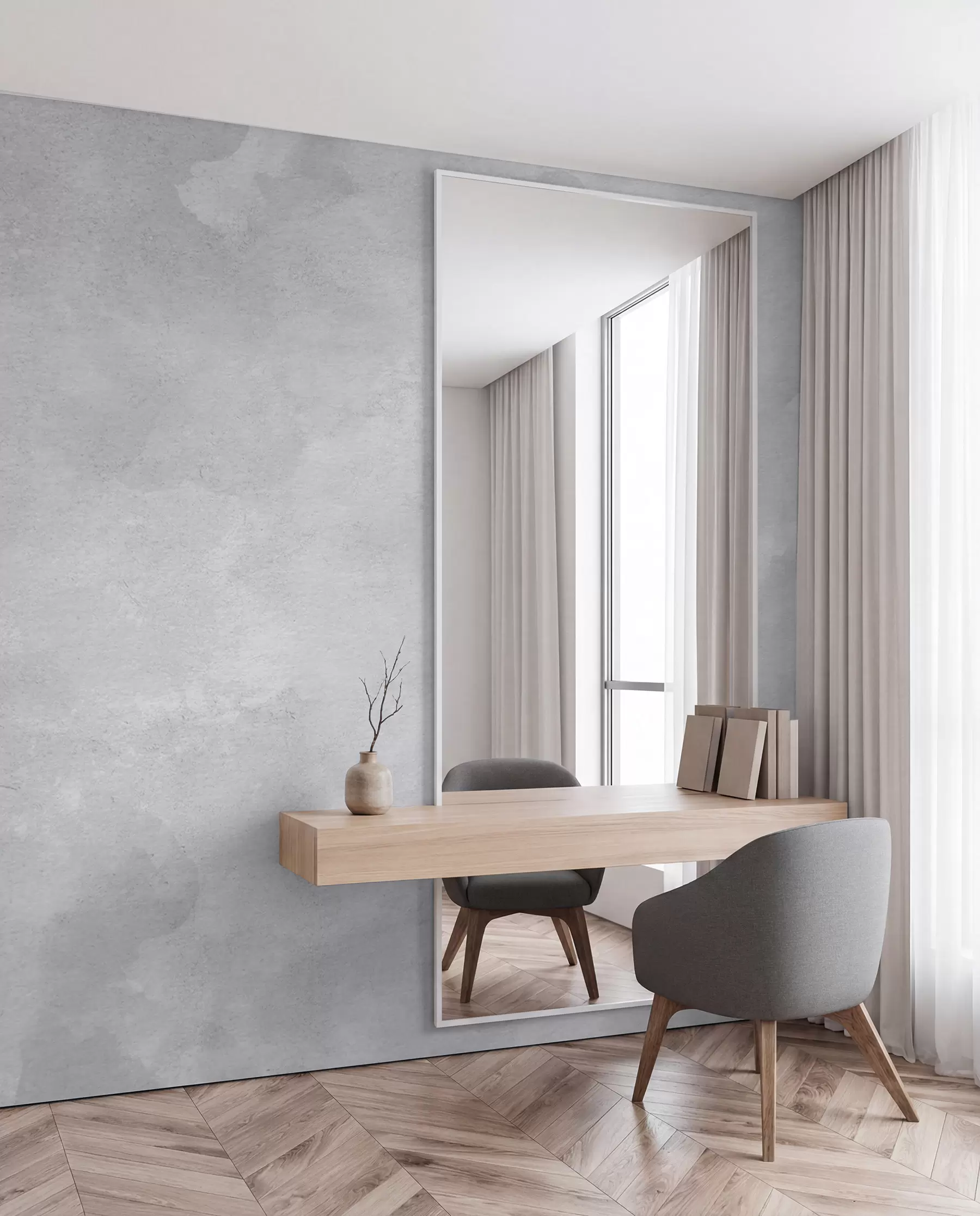 wall murals Oblačno sivi beton u97232