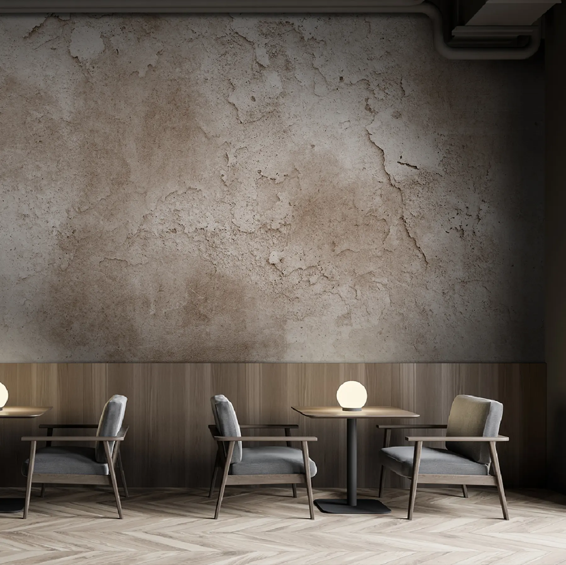 wall murals Смеђи бетонски зид са грубим ивицама u97237