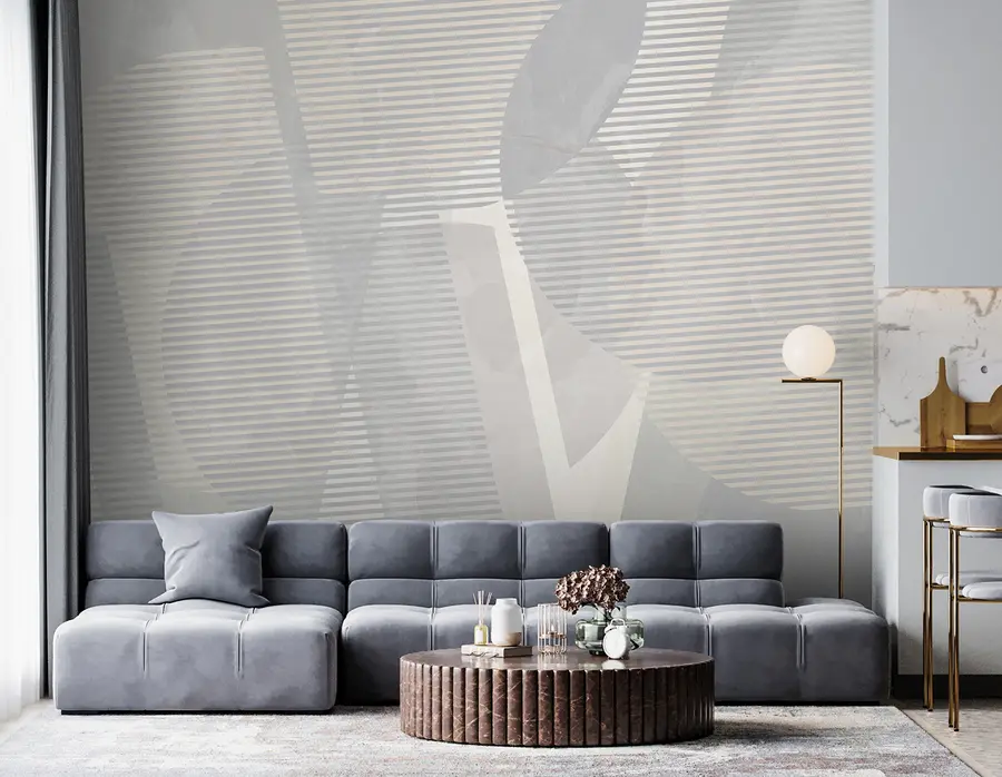 wall murals Геометријска апстракција на мермерној позадини у пастелним бојама u95373