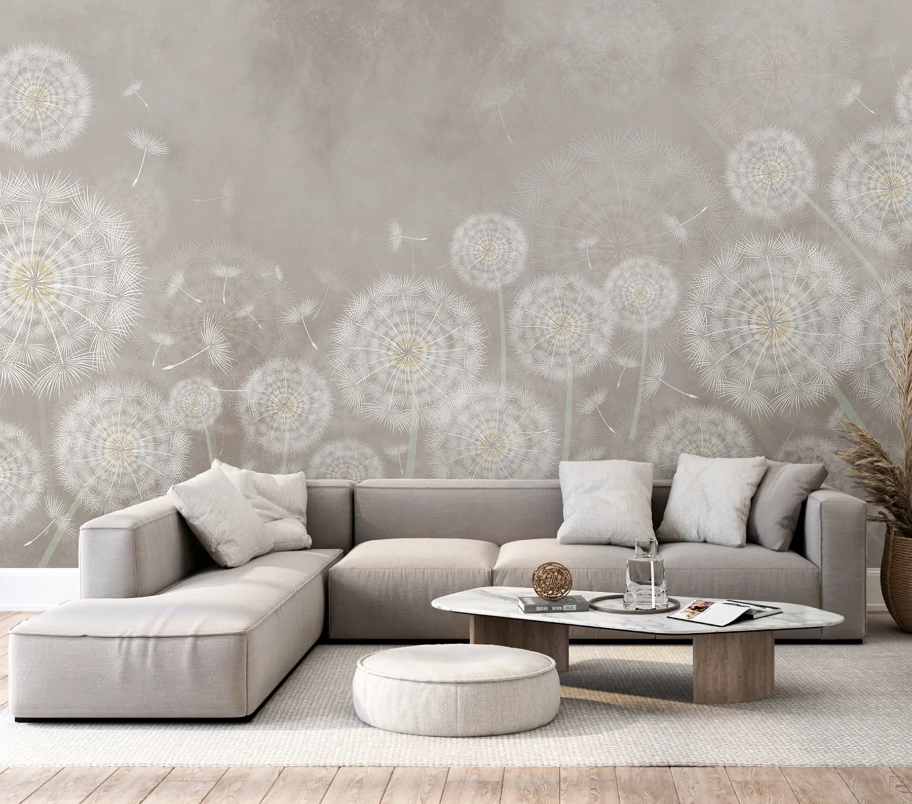 wall murals Маслачак на текстурисаној позадини u95374