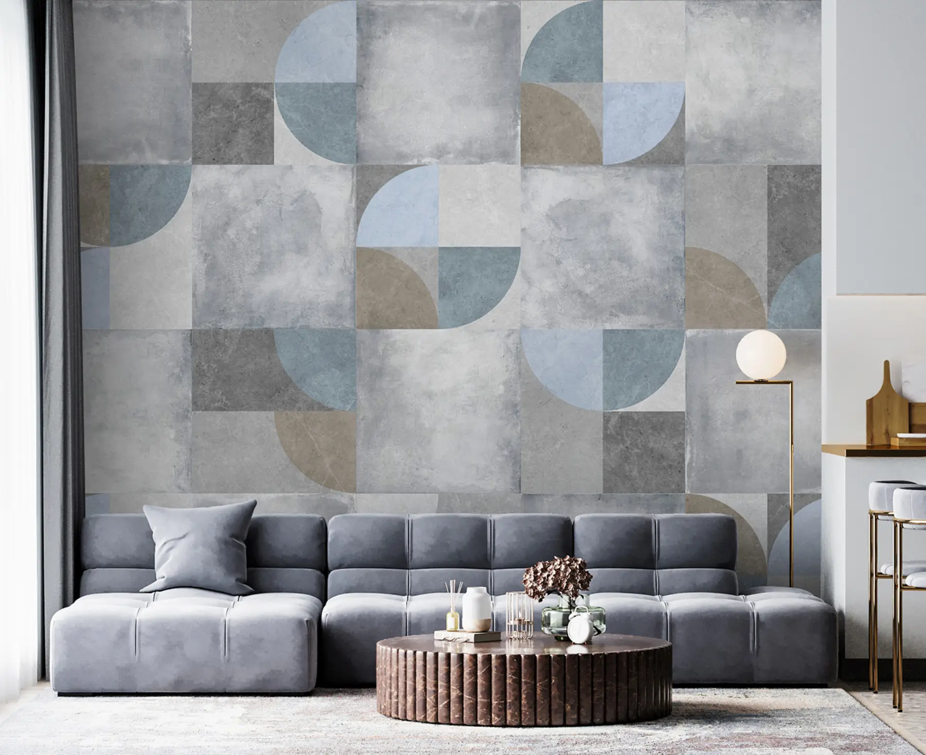 wall murals Апстрактни геометријски узорак са позадином текстуре цемента u97268