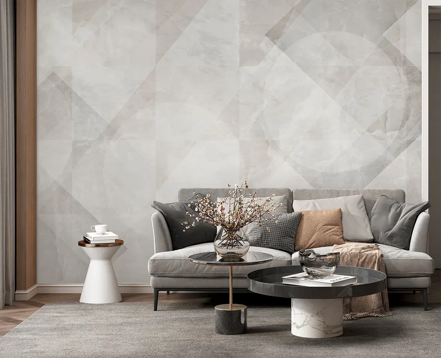 wall murals Геометријска апстракција на мермерној позадини у пастелним бојама u97269