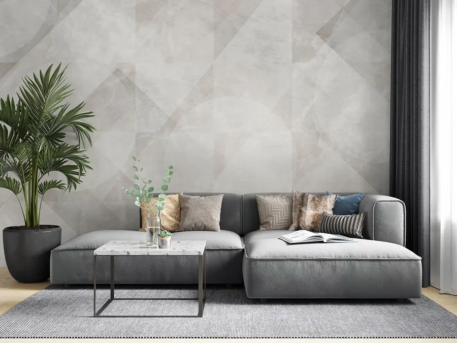 wall murals Геометријска апстракција на мермерној позадини у пастелним бојама u97269