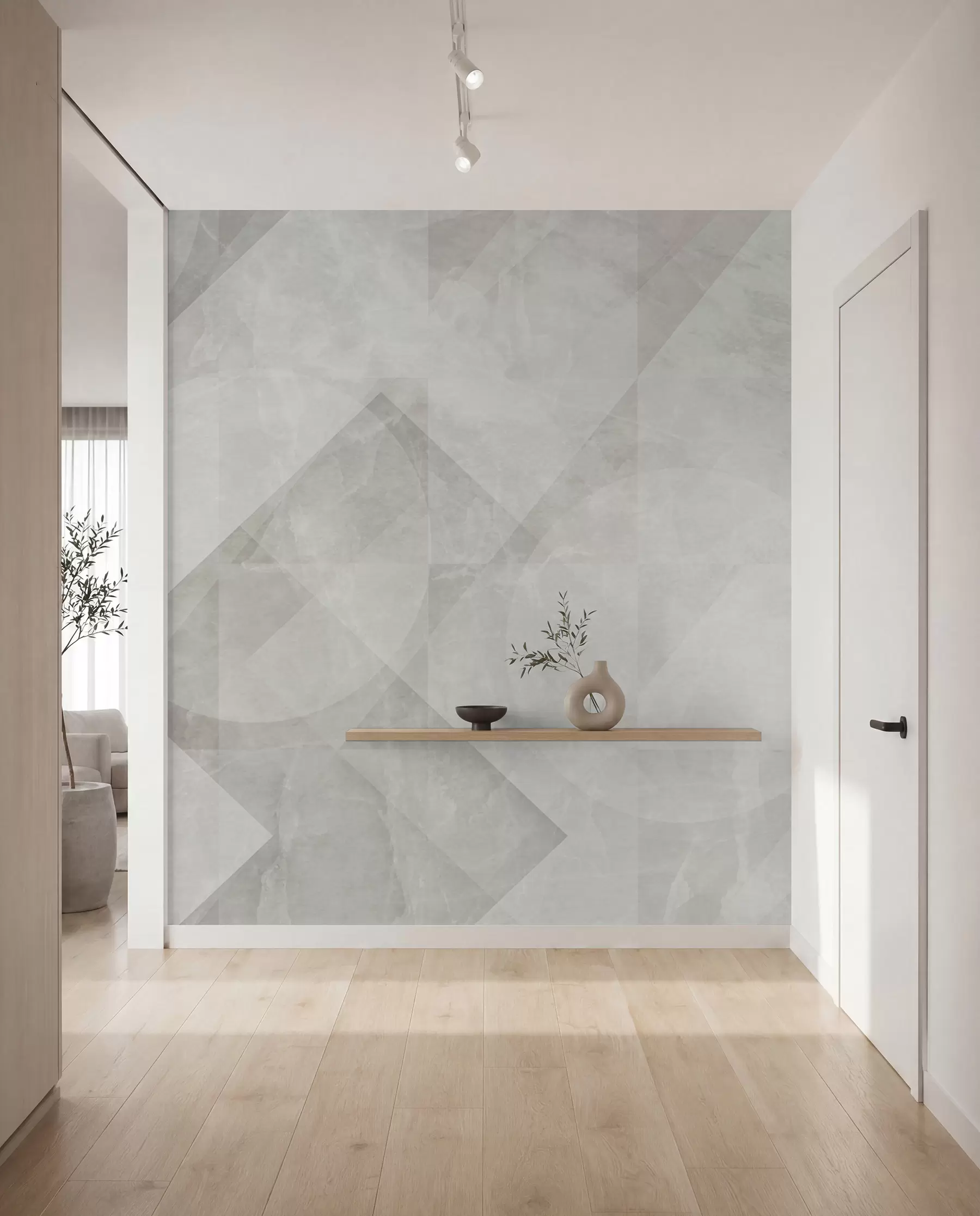 wall murals Геометријска апстракција на мермерној позадини у пастелним бојама u97269
