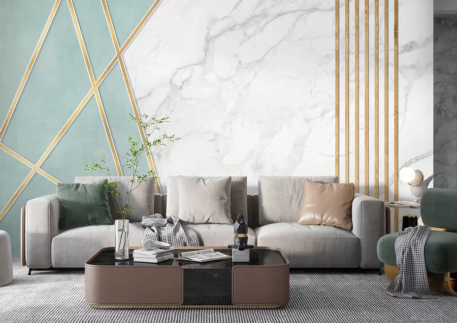 wall murals Мермерна позадина са геометријом и линијама u95385