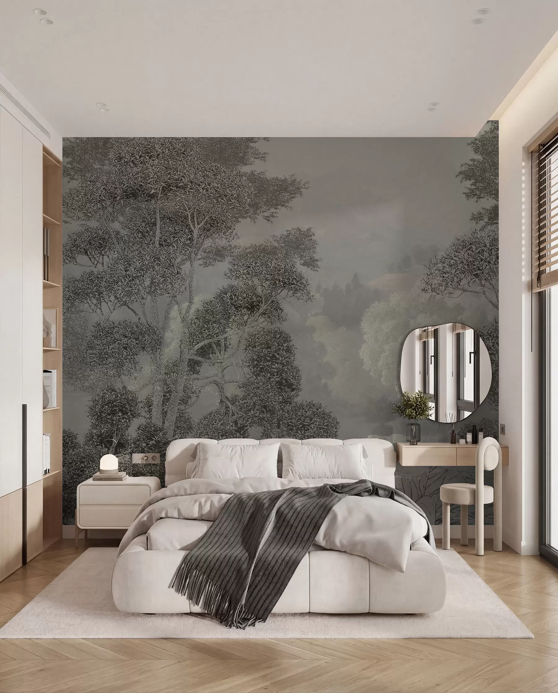 wall murals Тропска шума у ​​сивим тоновима u97396