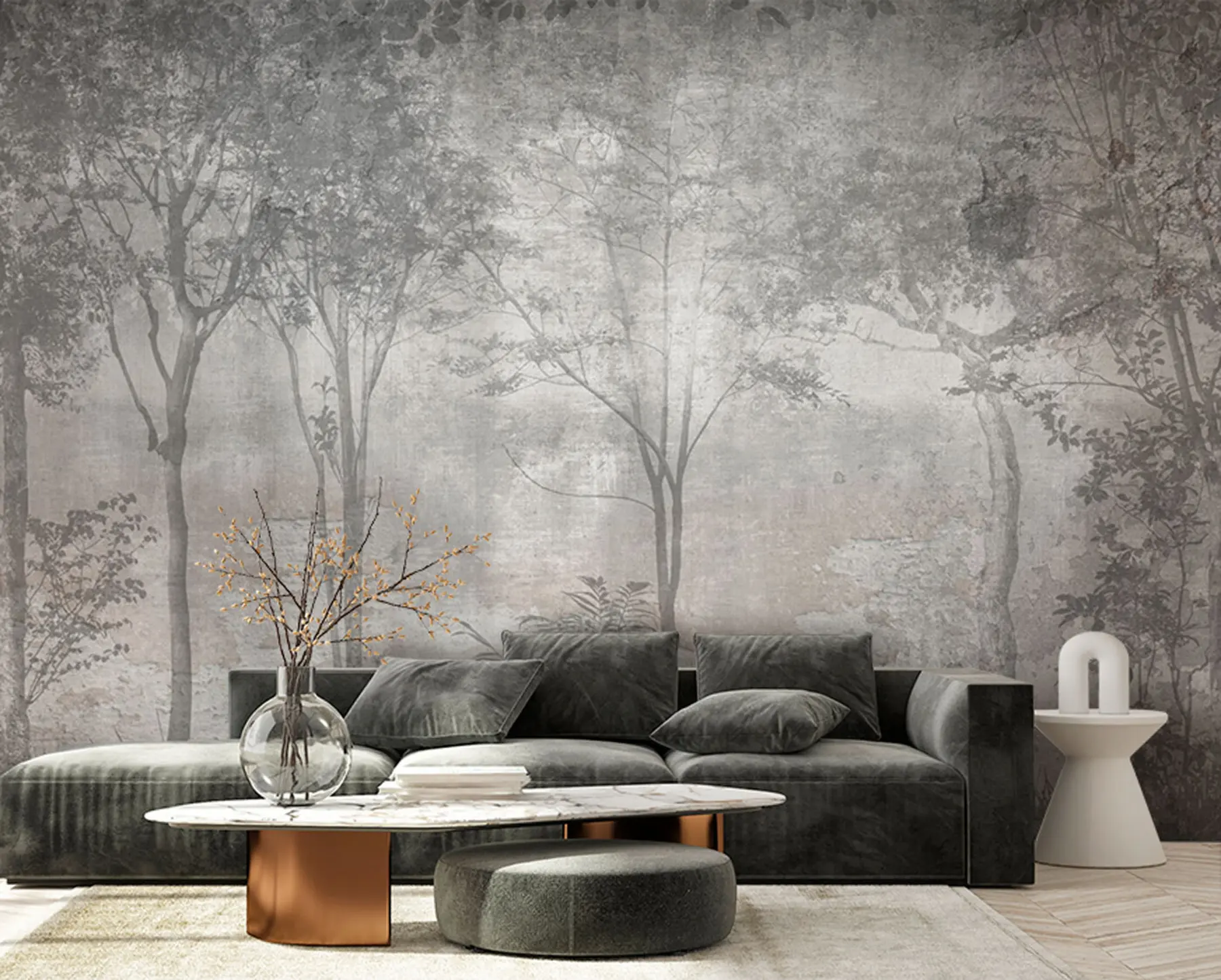 wall murals Слика шуме на каменом зиду u97401