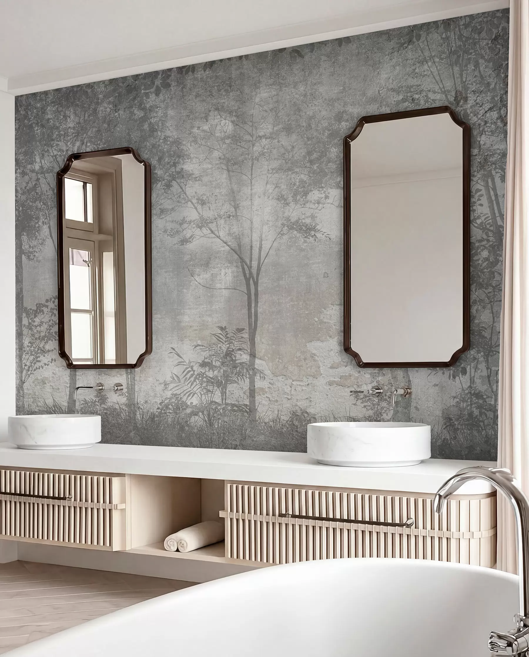 wall murals Слика шуме на каменом зиду u97401