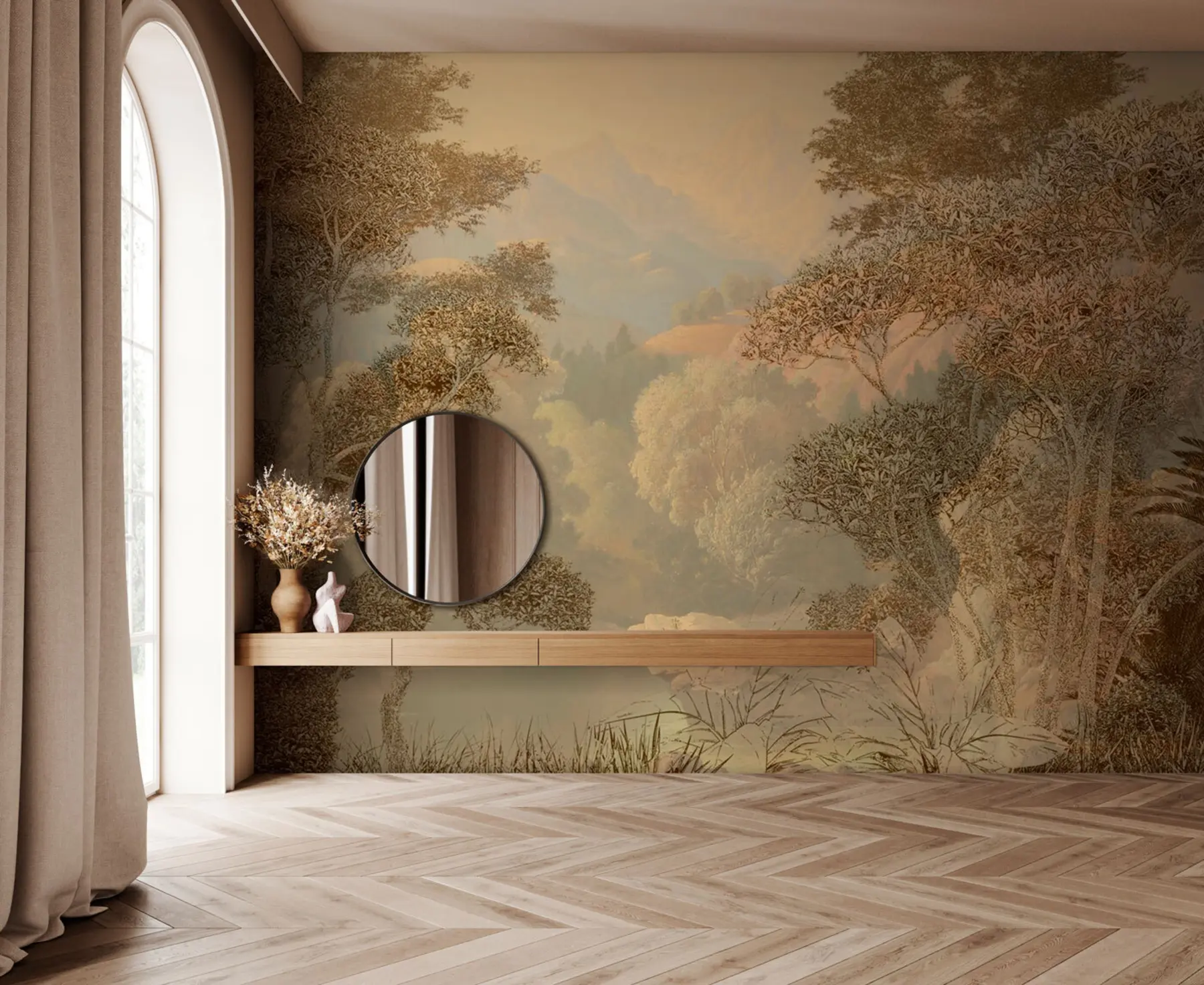 wall murals Тропска шума у ​​смеђим тоновима u97403