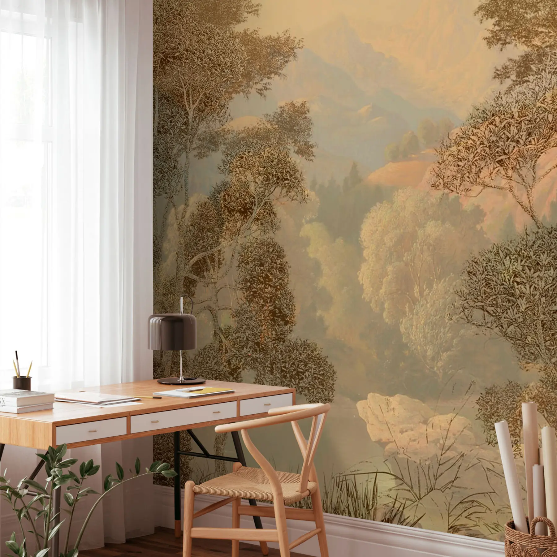 wall murals Тропска шума у ​​смеђим тоновима u97403