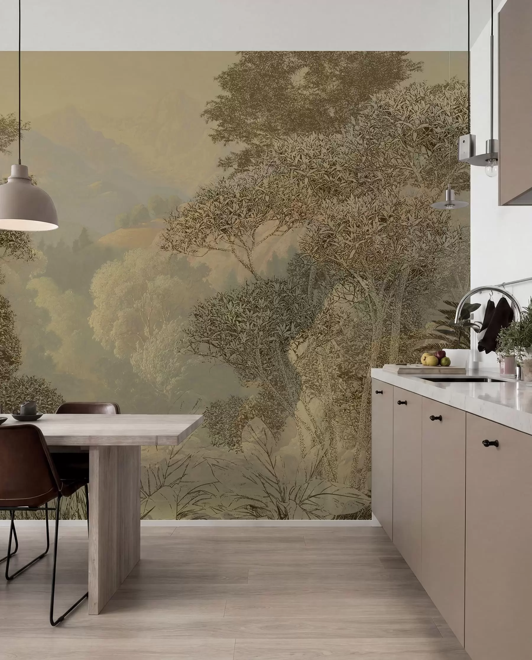 wall murals Тропска шума у ​​смеђим тоновима u97403